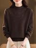 Winter-Strickpullover mit halbem Kragen für Mütter - Vielseitiges Herbst-/Winter-Pullover-Oberteil für Frauen mittleren Alters und ältere Frauen