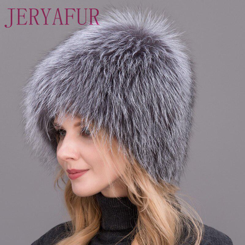 JERYAFUR Russian style women's winter imitation fox fur hat, ecological fur with lining, suitable for cold winter
