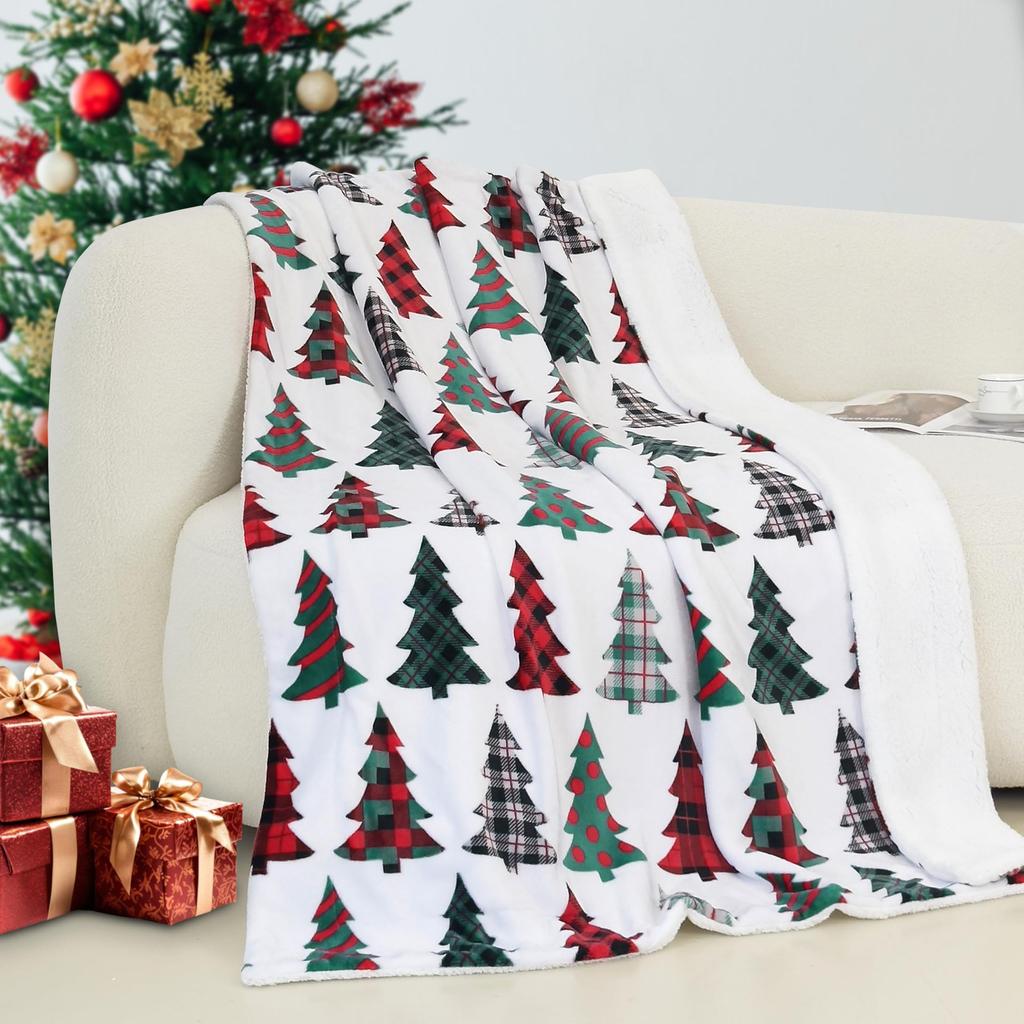 Christmas Tree Flannel Blanket Christmas Blanket Living Room Sofa Blanket Holiday Bedroom Bed Blanket Living Room Cute Blanket