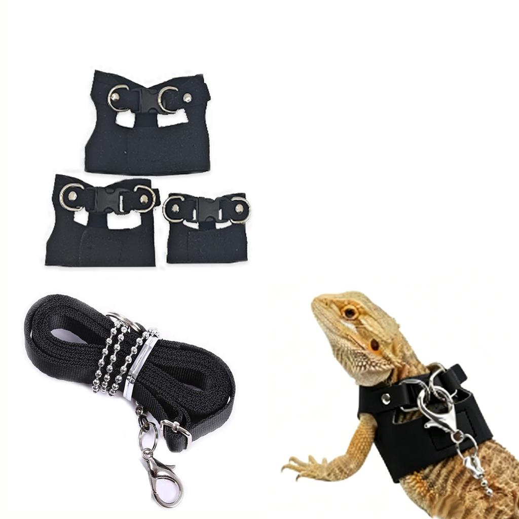 Abnehmbares Geschirr mit Leine für Echsen, Eichhörnchen, Reptilien, Brustgurt zum Spazierengehen für Bartagamen, Chamäleons, Frettchen