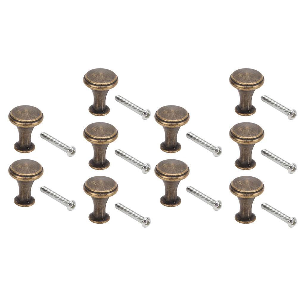 10 Sets Single Hole Handles 20x25MM Replacement Single Hole Drawer Cabinet Round Handle DecorationGreen Bronze