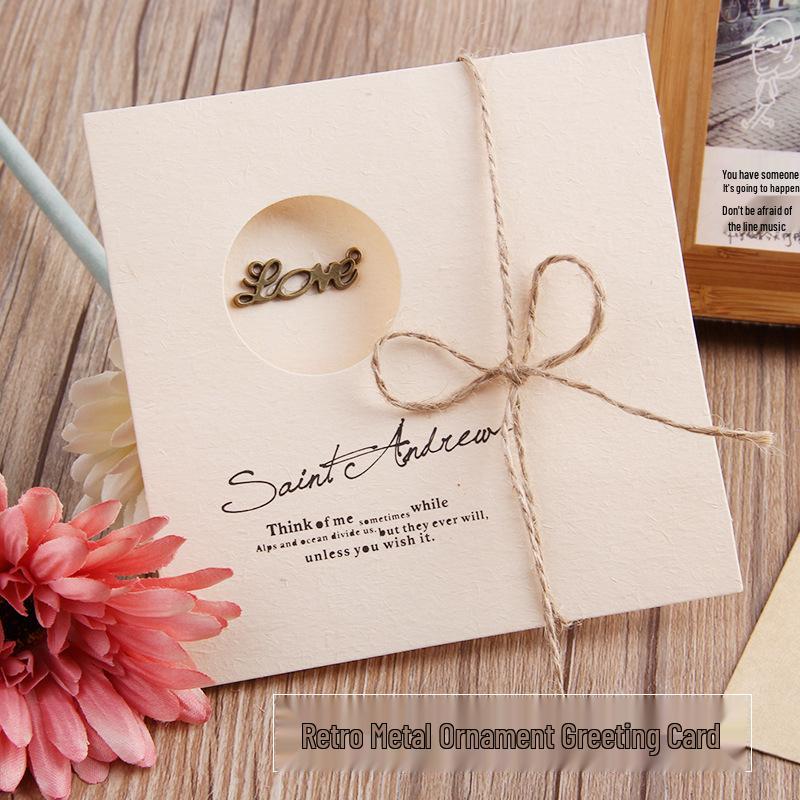 Retro Exquisite Metall DIY Faltgrußkarte für Qixi, Lehrertag und Weihnachten