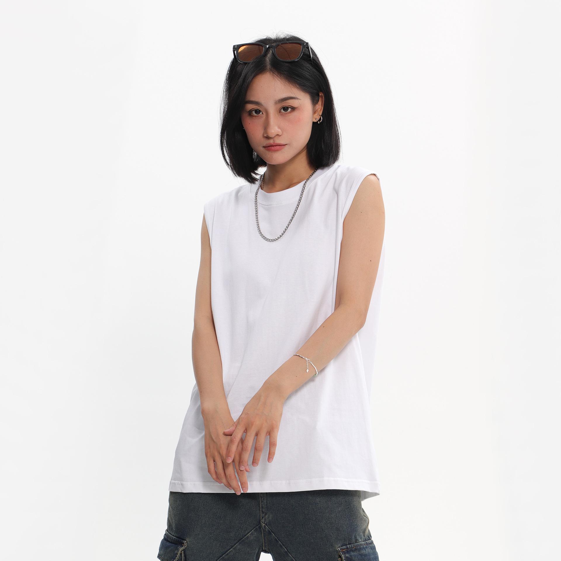 

Женский спортивный жилет из чистого хлопка в японском стиле - Повседневный свободный топ без рукавов 3XL белый