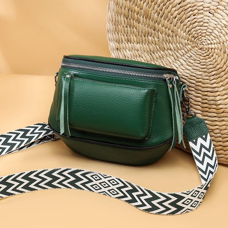First Layer Cowhide Saddle Bag Large Capacity Shoulder Bag Simple Leather Women'S Bag Soft Leather Women'S Oblique Span Bag
