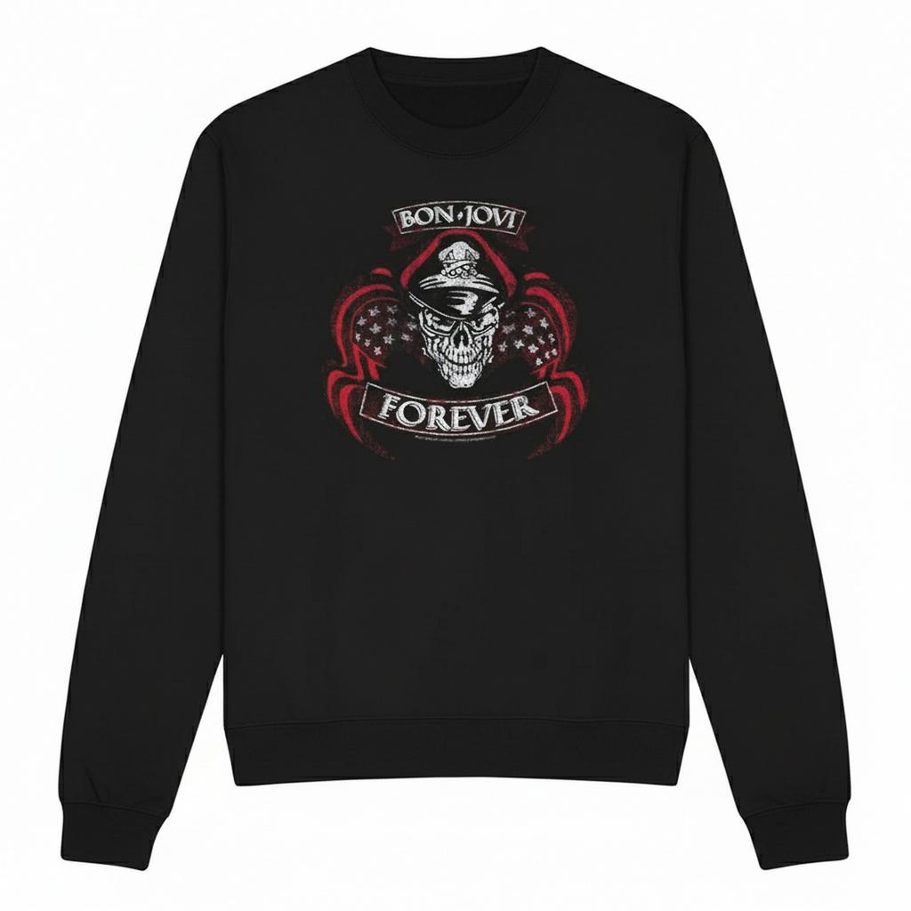 Bon Jovi Unisex Adult Forever Skull Sweatshirt