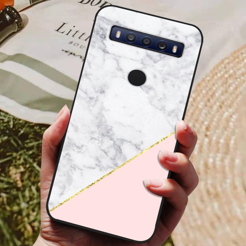 For TCL 10 SE Case Black TPU Silicon Shell For TCL 10SE Phone Cover Tcl 10se Cases T766H T766J T766U T766A Fundas Bumper Marble