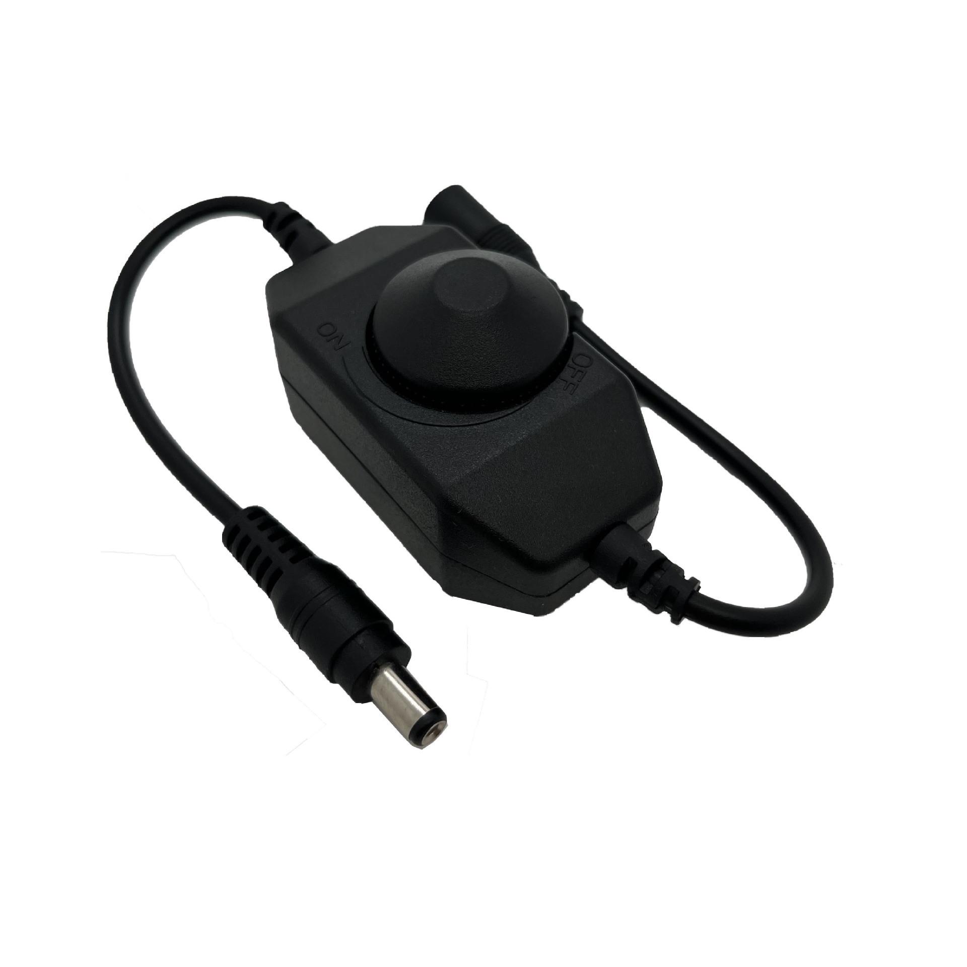 

12V/24V Stepless Knob Dimmer for Single Color LED Light Strips and Bedside Lamps.