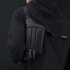 Crossbody Bag Men's Multi-Layer PU Shoulder Bag Business Chest Bag Commuter Waist Bag
