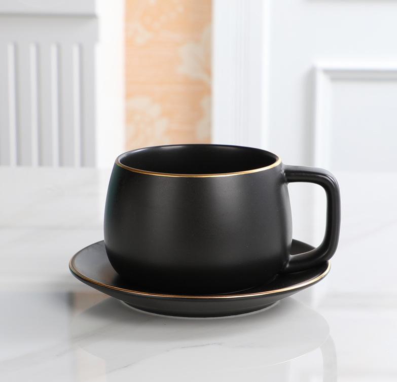 

Modern Coffee Mugs Cup Matte Black Cups Ceramic Mug Coffe Cup and Saucer Tumbler Mugs Coffee Cups Kawaii Mug Cute Cup Cold Cups 220ml чёрный