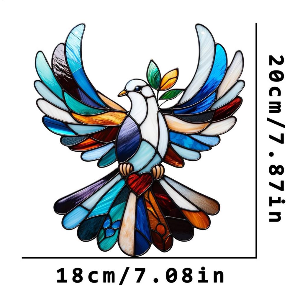 Sun Catchers Animal Feather Pendant Decor Colorful Hummingbird  Window Hangings Animal Wind Chimes Crafts Animal Christmas Decor