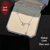 Sterling Silver Butterfly & Zirconia Tassel Necklace - Light Luxury Clavicle Chain for Women