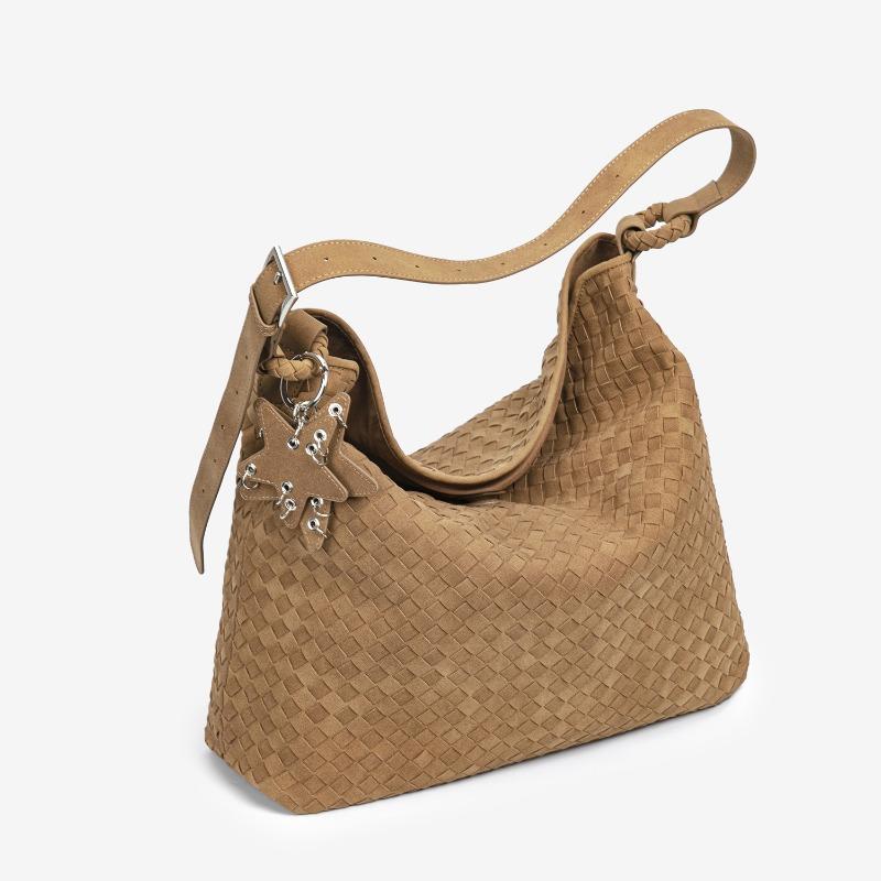 Autumn and Winter Suede Woven Bag New Niche Design Simple Commuting Versatile Shoulder Bag Large Capacity Handbag