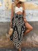 Bohemian Style Flowy Mid-Length Skirt with Personality Print for Summer Vacation