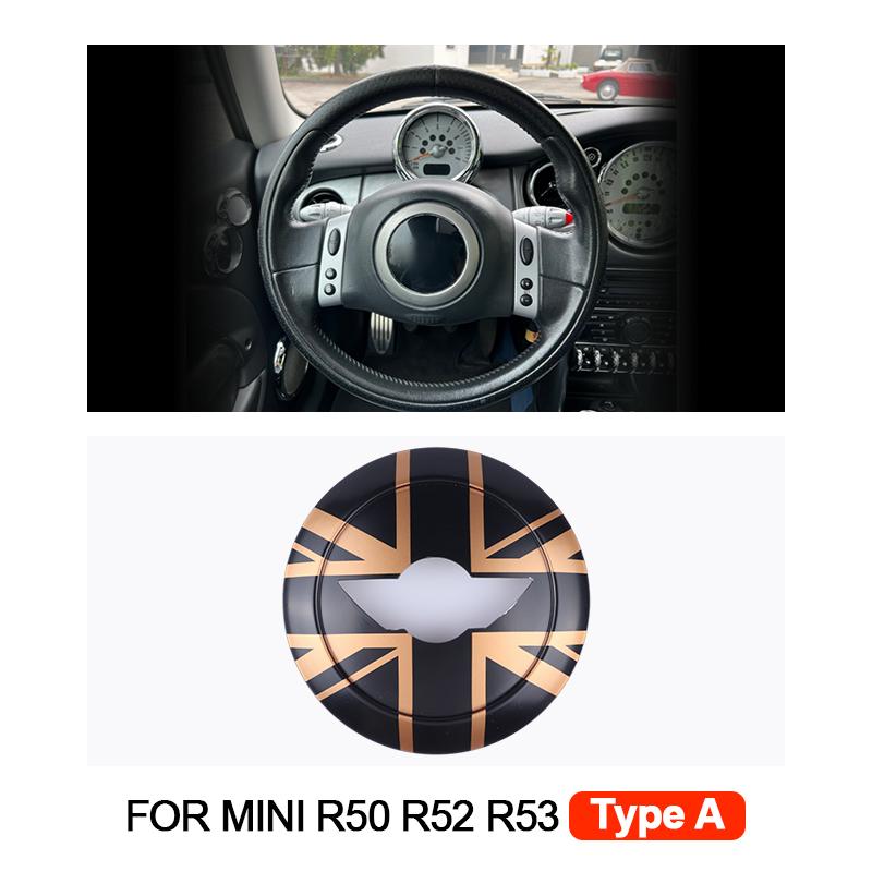 1PCS Car Steering Wheel Center Panel Car Sticker Night Jack For MINI Cooper R50 R52 R53 For Mini Cooper Interior Accessories