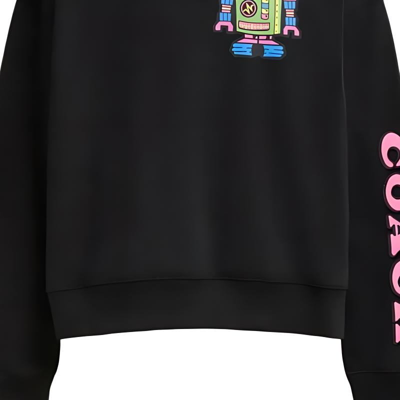 Coach Cosmic  FW24 Round Neck Letter Pattern Printed Long Sleeve Sweatshirt Men Sweatshirt Black CW774-BLK