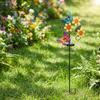 Solarbetriebene Gartensteckleuchte mit künstlichen Blumen und Bienen-Dekoration, Außen-Hof-Landschaftslampe für Weg Rasen Terrasse