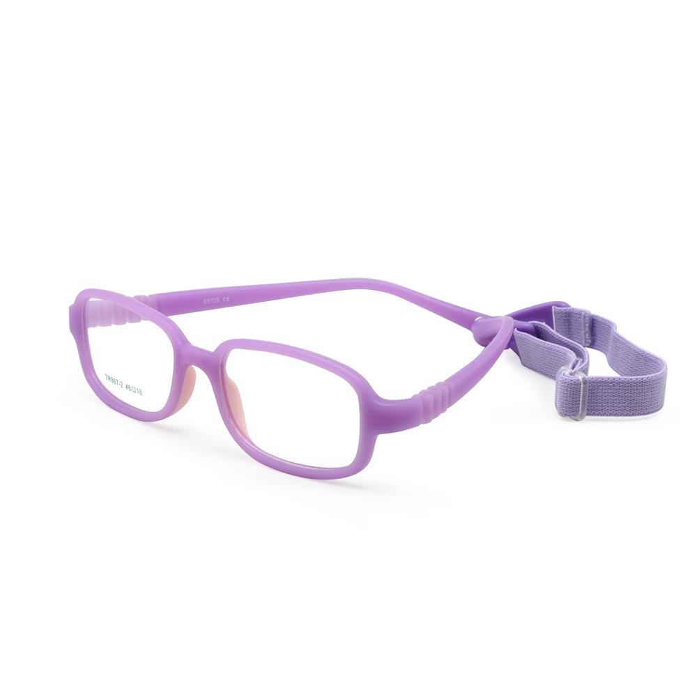 Flexible Kids Glasses Frame No Screw One-piece Design 46/16 Size 4-6 Years Adjustable Strap Boys Girls Optical