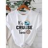 European Size Fashionable Letter Anime Printed Women'S Round Neck T-Shirt, Featuring a Minimalist Design That Is Comfortable