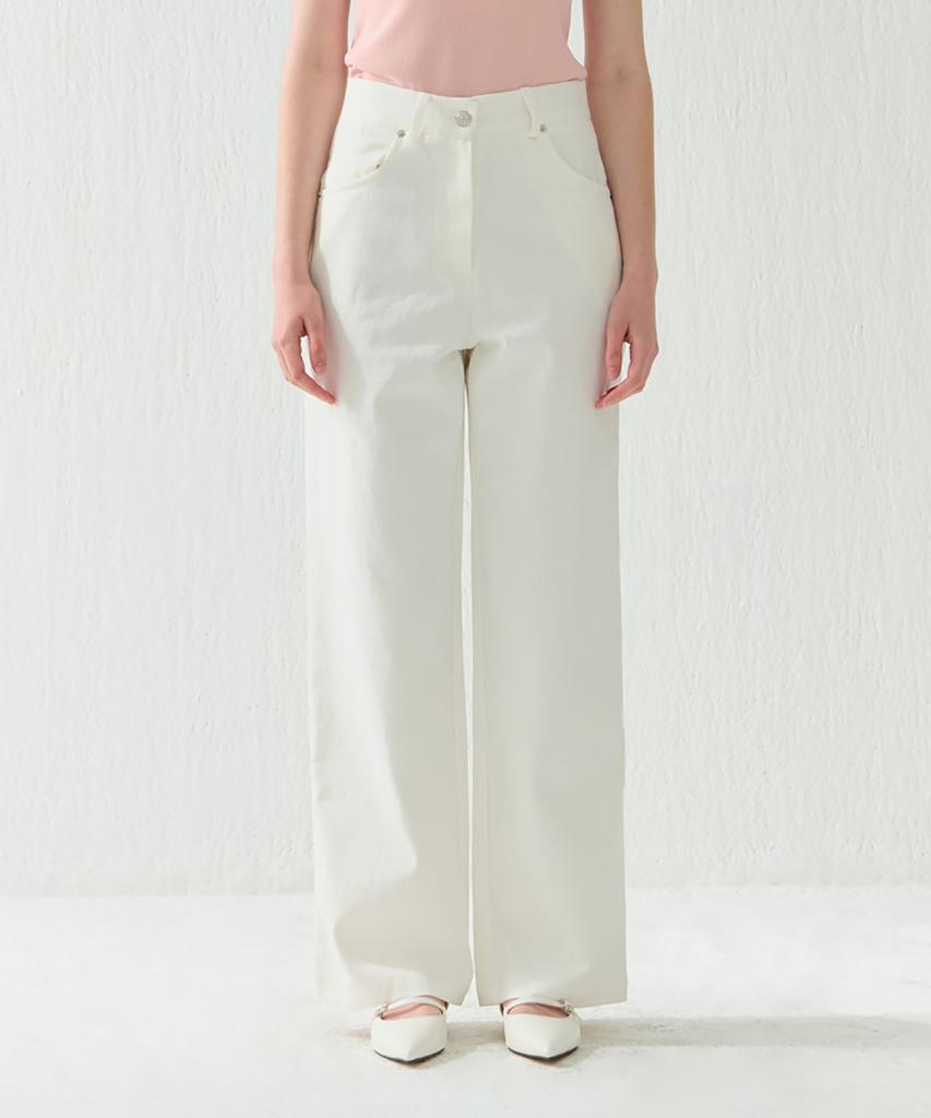 Kamino Cotton Wide Pants White