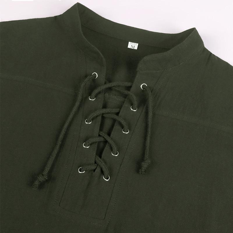 Men's Gothic Warrior Bandage Short Sleeve Medieval Shirt