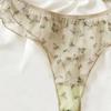 Set Lingerie Francese Ultra Sottile Sexy Pizzo Stampe Floreali Reggiseno Moda Intimo Donna Rete Traspirante Set Reggiseno e Perizoma