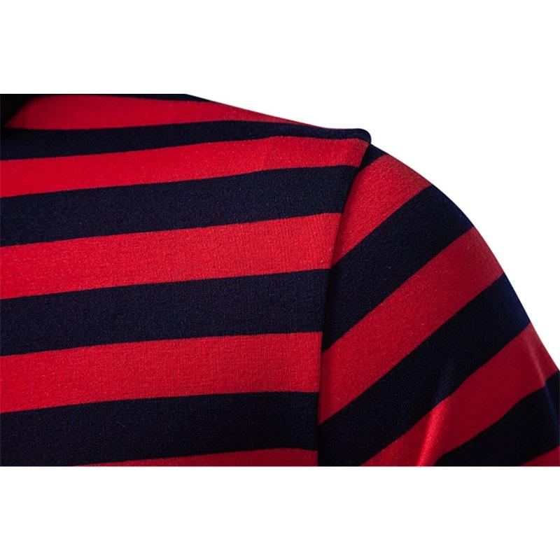 Summer Men's Classic Striped Polo Shirts Short Sleeve Breathable Casual T-Shirt Contrast Color Lapel Collar Streetwear Basic Top