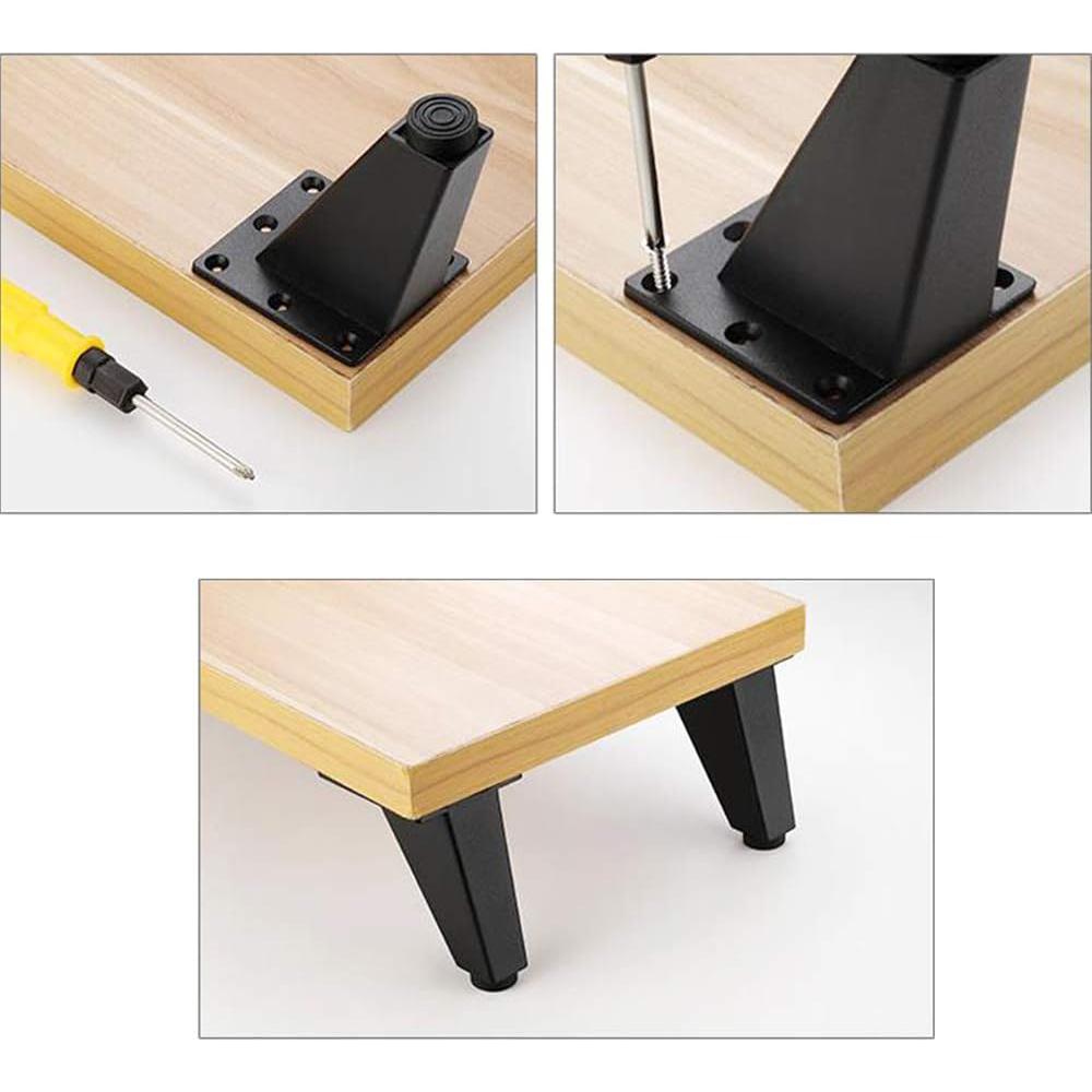 4 Stück Verstellbare Metallmöbelbeine Schwarz Möbelfüße Dicke Aluminiumlegierung Tisch Schränke Füße Sofa Bett TV-Schrank Beine NEU