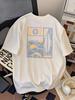2026 Aesthetic Beach Art Unisexs Tshirt 100 Cotton Geometric Surf Print White Tee Summer Casual Fashion Top