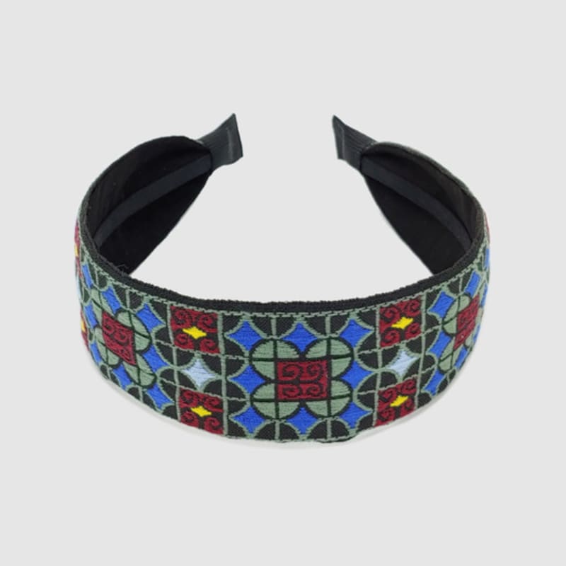 LALA Ethnic Lattice Hairband P-BLUEWINE