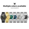 OLEVS Stylish Square Men's Business Watch Waterproof Luminous Quartz Date White Stainless Steel