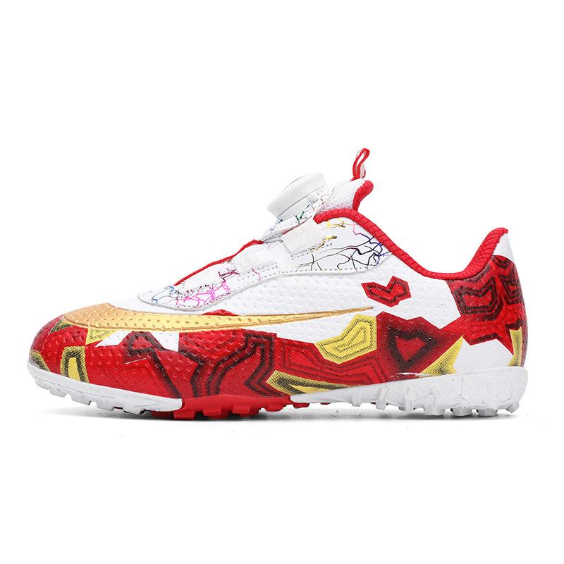 Rotary Button Lace-free Children's Football Shoes Training Broken Nails Boys and Girls Student Game Football Shoes