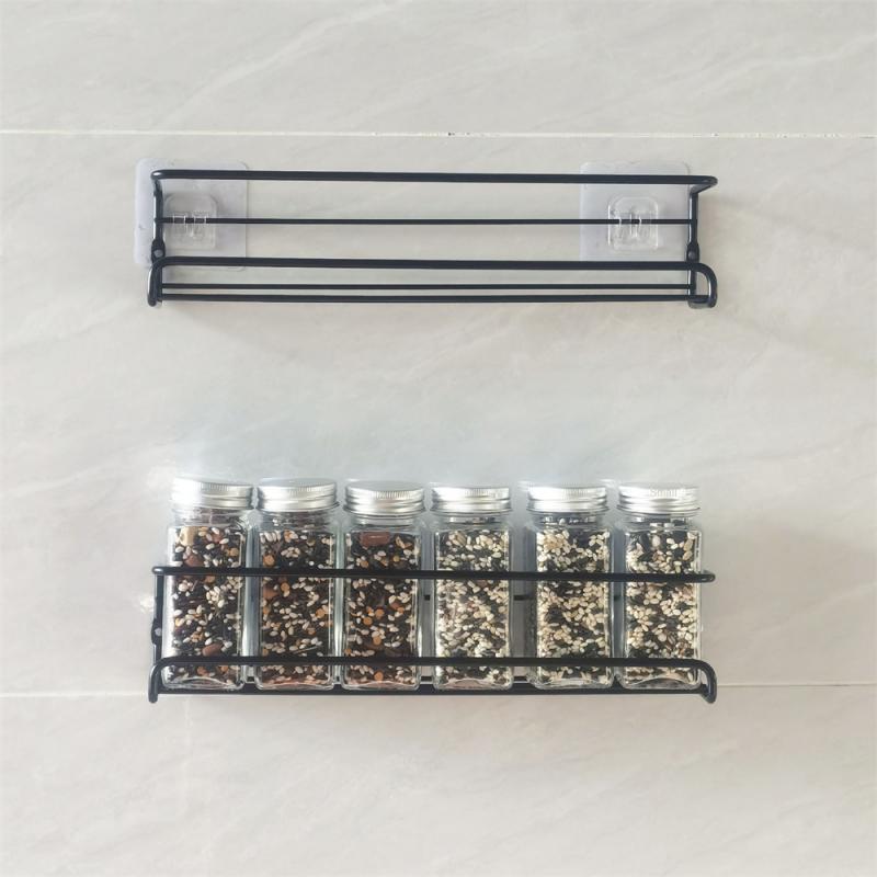 Küchenregal Organizer Gewürzregal Mehrzweck Stanzfreies Küchenzubehör Set Metall Aufbewahrungsregal Wandmontiertes Abtropfgestell