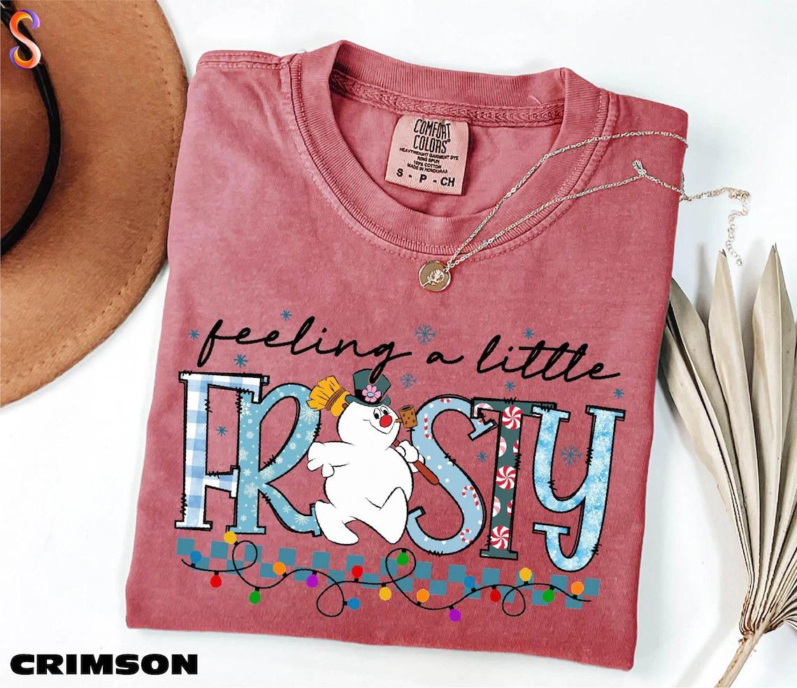 Feeling A Little Frosty Shirt Cute Snowman Tee Christmas Gift Cute Winter tee XXL