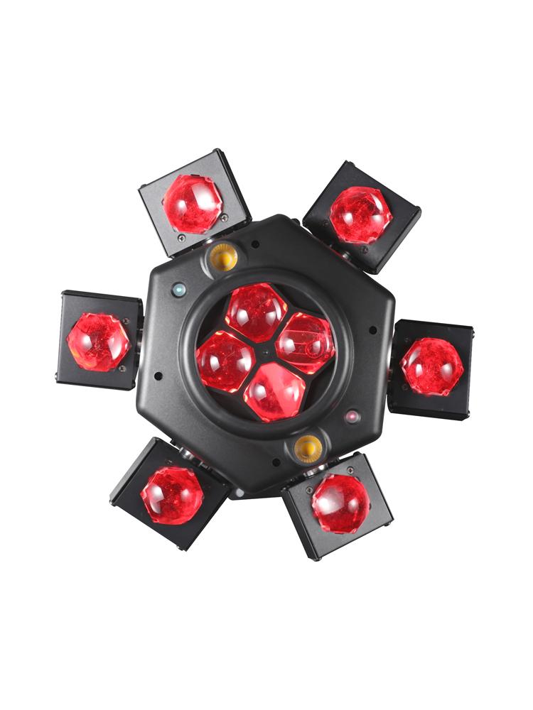 

New Style 150W Six Arm Bee Eye Laser Strobe Led Moving Head LightDMX Control For Stage Party Ktv Club Dj Disco UK Plug чёрный