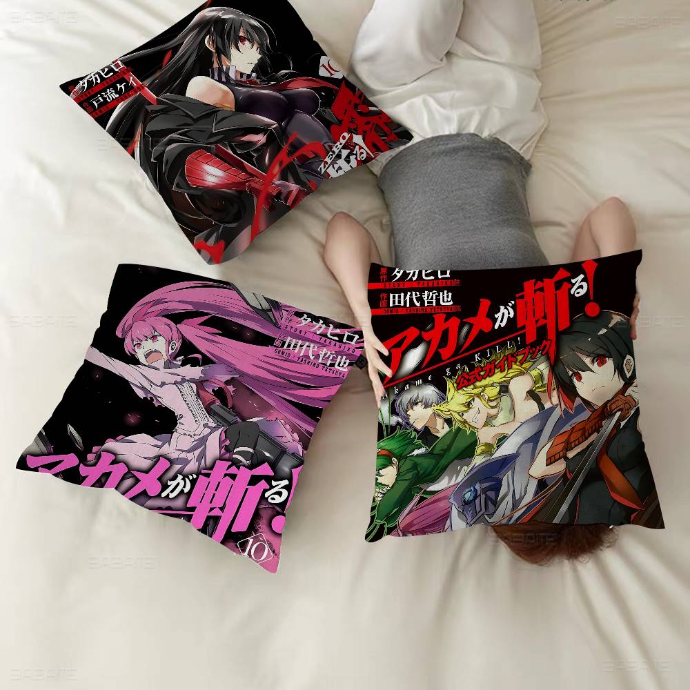 Battle Adventure Manga A-Akame Ga K-Kill Cushion Cover Inches Farmhouse Decor Home Throw Pillow Covers For Couch Decorations
