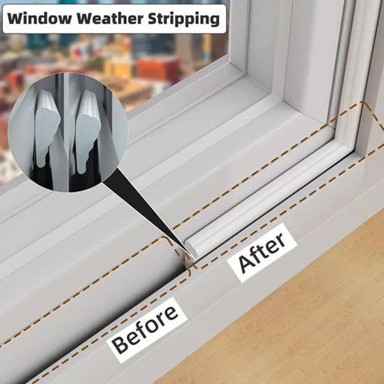 1 rull 100/300/500CM vindusforseglingslist selvklebende værstripping lydisolering støydempende dørforseglingslist vinterisolasjonstape