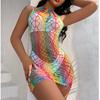 Colorful Stripes Sexy Lingerie Women Sleepwear Sexy Lace Night Dress Exotic Transparent Female Underwear Babydoll Erotic Adult Female Sex Game Costume