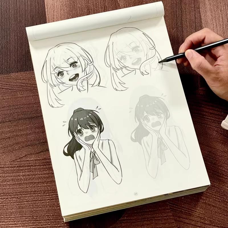 72 Pages Manga Tracing Book, Anime Character Sketching Drawing Pad, Learn To Draw Cartoon & Art Practice Book