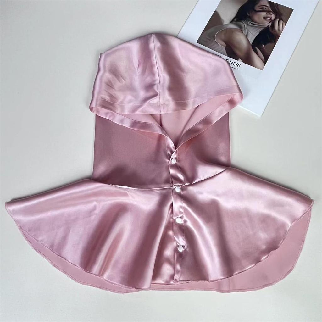 Silk Night Silk Thermal Hair Hat Hood fällt erst in der Nacht ab, verhindert, dass die Klimaanlage ein schönes, feuchtigkeitsspendendes Haar hinterlässt [RUNQIU] Kappe, Kappe, Band,