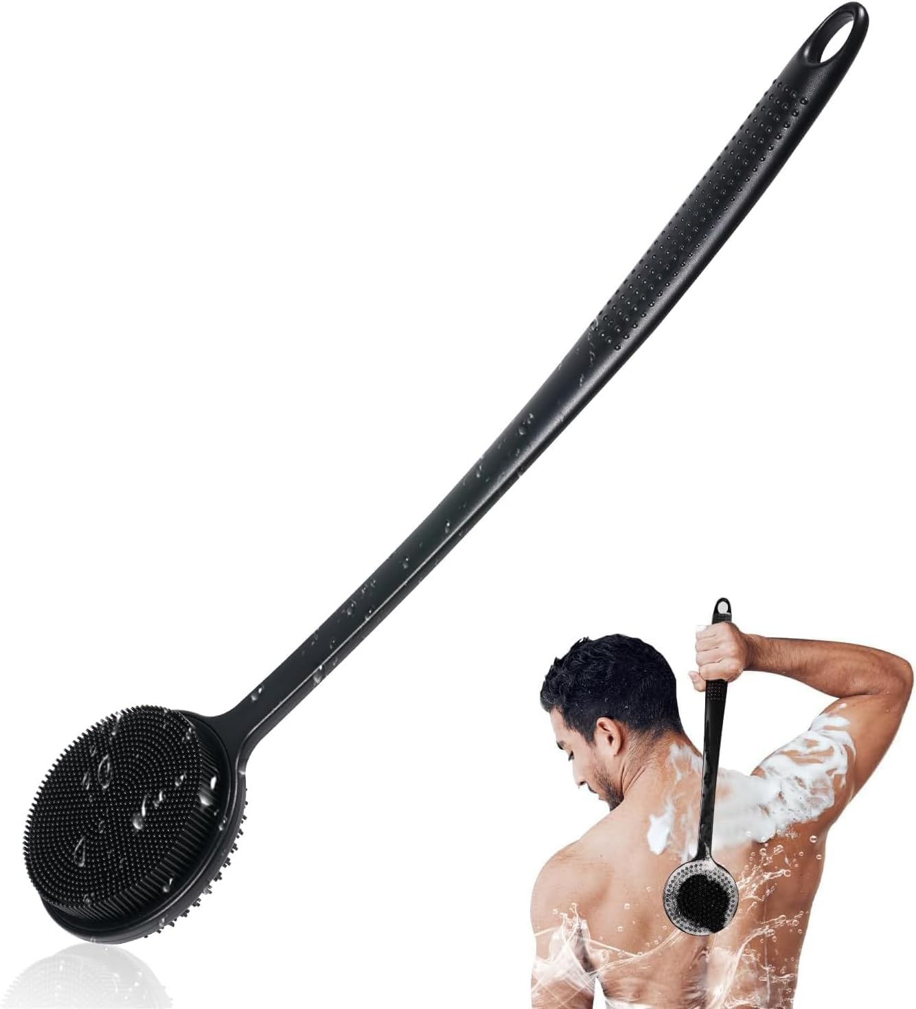 

Scrubber for Shower, Lengthen Long Handle Body Brush, Double Sided Shower Brush for Shower Exfoliating and Ma United States