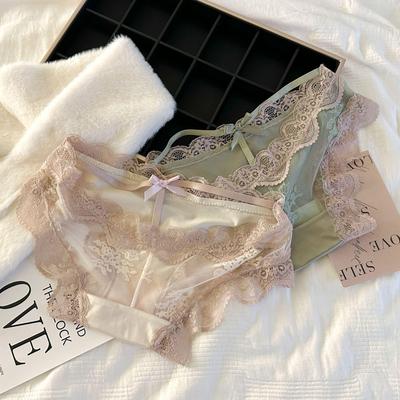 Sweet & Desirable Women's Summer Lace Low-Waist Breathable Cotton Panties