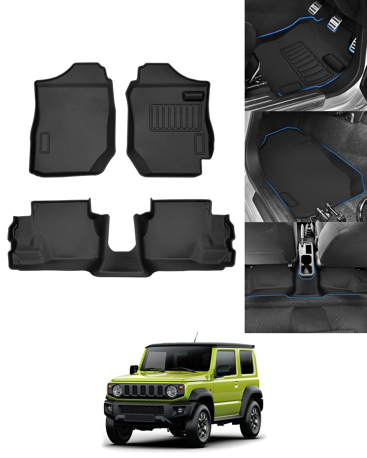 

Mixsuper Jimny JB64 Floor Jimny Sierra JB74 3D Car Manual Second Row JIMNY JB64 JB74 Custom July 2018 TPE Abrasion Stain Weather Flame Retardant Mats,