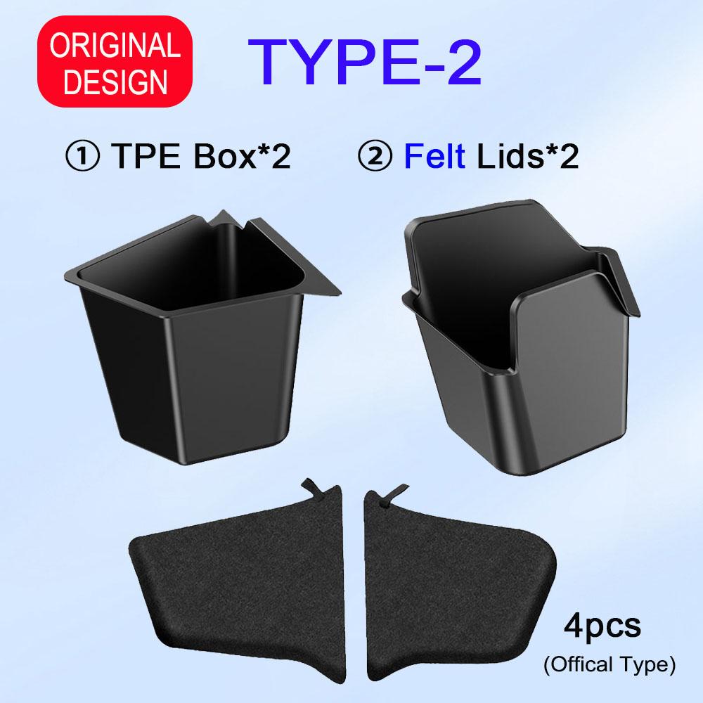 For Tesla Model Y Juniper Launch 2026 Rear Trunck Side Storage Box with Flocking TPE Lids Covers Mat Accessories (1:1 Original)