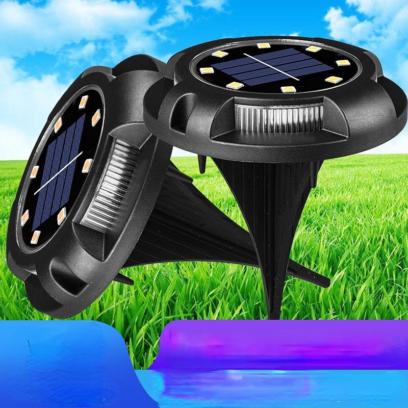 12LED Coloful Oświetlenie Energia słoneczna Zakopane światło Podłoga Decking Outdoor Garden Lawn Path Lamp