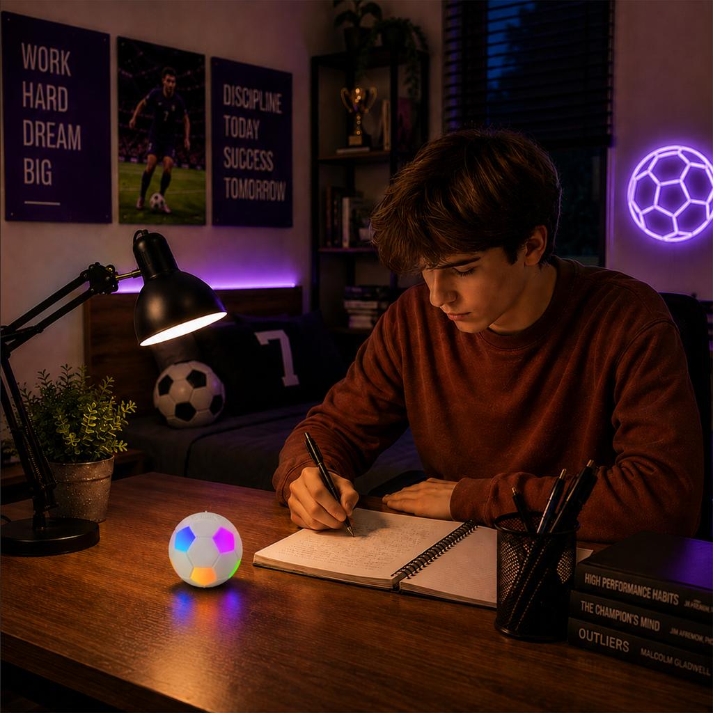 MusicMate MM-SB40-W FootballWave LED Bluetooth Speaker