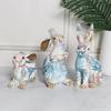 Easter Rabbit Garden Statue for Thanksgiving Day Micro Landscape Decoration Gift