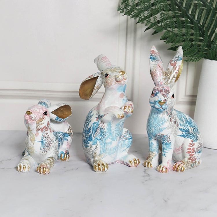 Easter Rabbit Garden Statue for Thanksgiving Day Micro Landscape Decoration Gift