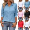 Damen Button-Down-Hemden Langarm-Oberteile Blusen Business Casual Mode-Outfit