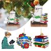 Acrylic Stain Book Ornament Handmade Xmas Book Drop Ornaments Xmas Tree Hanging Pendant  Christmas