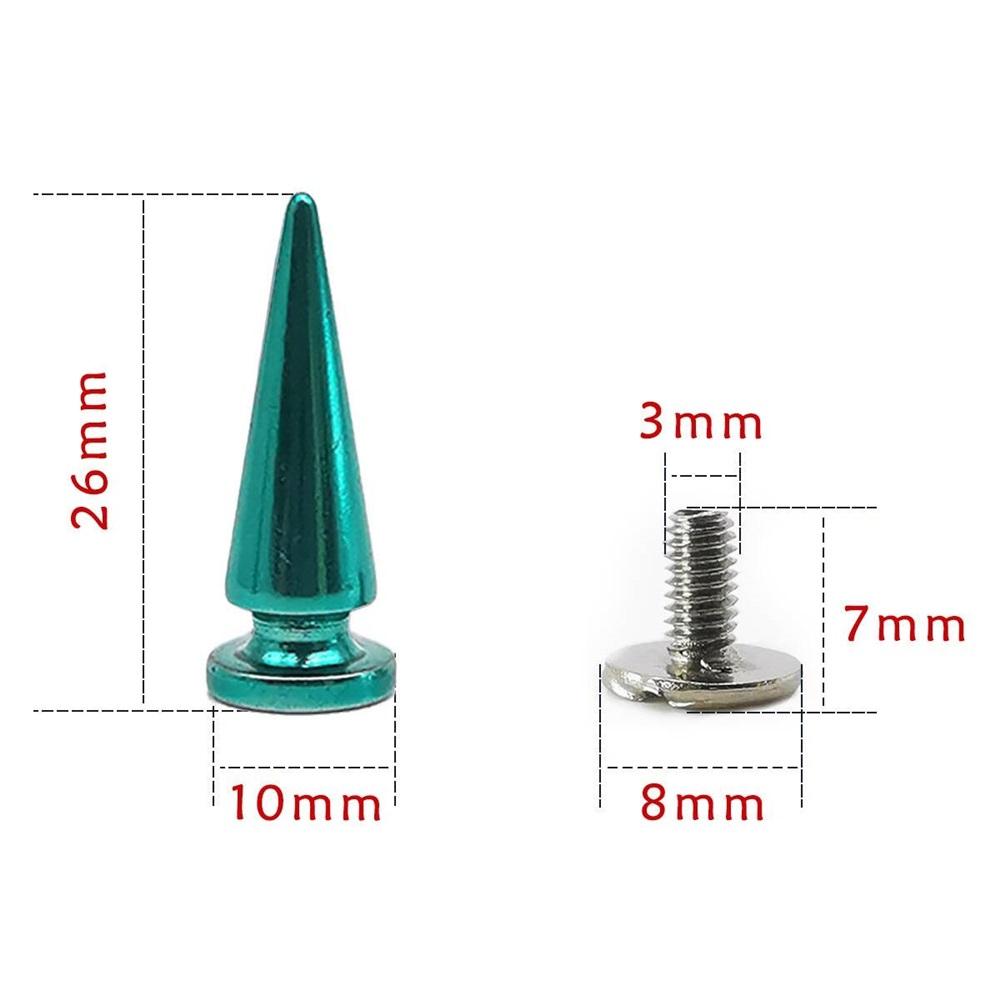 

10 Sets Of 10 X 26 Mm Copper Bullet Rivets With Metal Screws, Suitable For DIY Leather Crafts, Bags, Shoes/leather Clothing/jeans/canvas (red) 10 Set-26mm яскраво-зелений колір